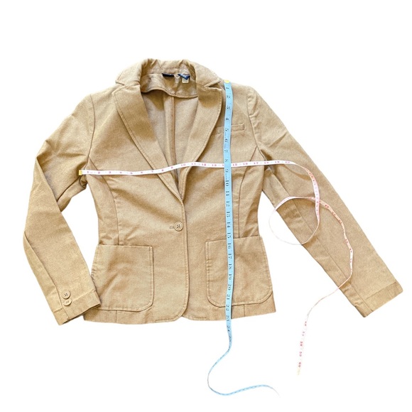 GAP fitted cotton blend jacket In beige / tan, long sleeve tailored, size: S - Picture 7 of 7